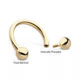 14K Gold Internally Threaded Horse Shoe (2 sizes)