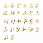 14K Gold Threadless Cooper Black Italic Alphabet Top (26 options)