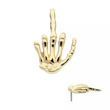 14K Gold Threadless Middle Finger Top