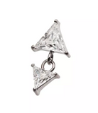 Titanium Double Triangle CZ Dangle Top (2 options)