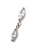 Titanium Prong Set Marquise Double CZ Dangle Top (2 options)