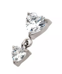 Titanium Heart Double CZ Dangle Top (2 options)