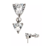 Titanium Heart Double CZ Dangle Top (2 options)