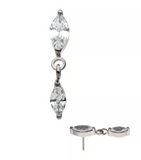 Titanium Prong Set Marquise Double CZ Dangle Top (2 options)