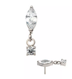 Titanium Marquise CZ Dangle CZ Top (2 options)