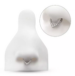 Titanium CNC Set CZ/Opal Front Facing Pear Shape Clicker (4 colors)