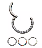 Titanium Front Full CZ/Opal Eternity Clicker (3 colors)