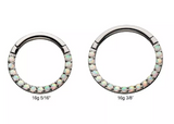 Titanium Front Full CZ/Opal Eternity Clicker (3 colors)