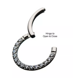 Titanium Front Full CZ/Opal Eternity Clicker (3 colors)