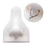 Titanium Prong Set Pear CZ/Opal Front Facing Clicker (2 colors)