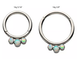 Titanium Petite 3 Swarovski/Opal Crystal Clicker (2 colors)