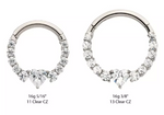 Titanium Cluster Prong Set Round CZ & Heart CZ Front Facing Clicker