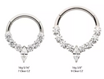 Titanium Cluster Prong Set Round CZ & Marquise CZ Front Facing Clicker