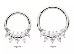 Titanium Cluster Prong Set Round & Marquise CZ Front Facing Clicker