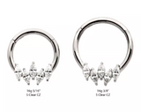 Titanium 5 Prong Set Marquise CZ Front Facing Clicker