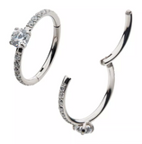 Titanium Centerpiece Prong Set CZ Eternity Side Facing Clicker