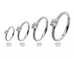 Titanium Centerpiece Prong Set CZ Eternity Side Facing Clicker