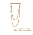 14K Gold Threadless Bar 2 Chains Dangle Top