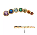 14K Gold Threadless Curve Cluster Bezel-Set Rainbow CZ Top (2 options)