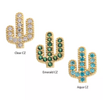 14K Gold Threadless Cactus CZ Top (3 colors)