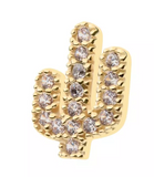 14K Gold Threadless Cactus CZ Top (3 colors)