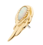 14K Gold Threadless Wing White Opal Top (2 options)