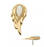 14K Gold Threadless Wing White Opal Top (2 options)