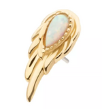 14K Gold Threadless Wing White Opal Top (2 options)