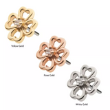 14K Gold Threadless Hollow Clover CZ Top (3 colors)