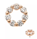 14K Rose Gold Threadless Wreath CZ Top