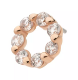 14K Rose Gold Threadless Wreath CZ Top