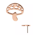 14K Rose Gold Threadless Mushroom Top