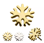 14K Gold Threadless Snowflake Top (2 colors)