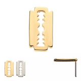 14K Gold Threadless Razor Blade Top (2 colors)