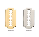 14K Gold Threadless Razor Blade Top (2 colors)