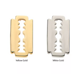 14K Gold Threadless Razor Blade Top (2 colors)