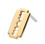 14K Gold Threadless Razor Blade Top (2 colors)