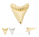 14K Gold Threadless Megalodon Shark Tooth Top (6 options)