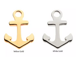 14K Gold Threadless Anchor Top (2 colors)