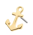 14K Gold Threadless Anchor Top (2 colors)