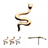 14K Gold Threadless Snake Top (3 colors)