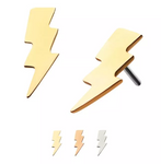 14K Gold Threadless Lightning Bolt Top (3 colors)