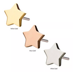 14K Gold Threadless Star Top (3 colors)