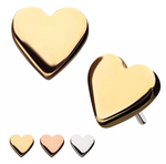 14K Gold Threadless Heart Top (3 colors)