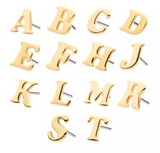 14K Gold Threadless Alphabet, Numbers, Symbols Top (35 options)