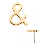 14K Gold Threadless Alphabet, Numbers, Symbols Top (35 options)