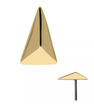 14K Gold Threadless Tall Pyramid Top