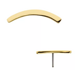 14K Gold Threadless Curved Bar Top