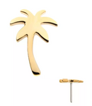 14K Gold Threadless Palm Tree Top