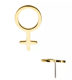 14K Gold Threadless Female Gender Symbol Top